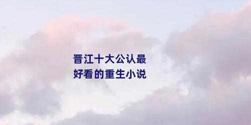 晋江十大公认最好看的重生小说