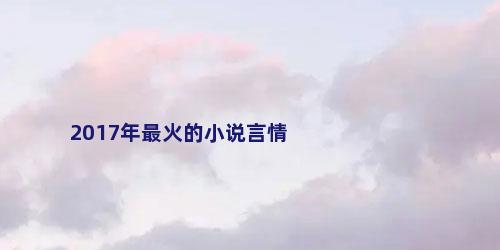 2017年最火的小说言情