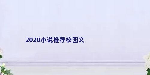 2020小说推荐校园文