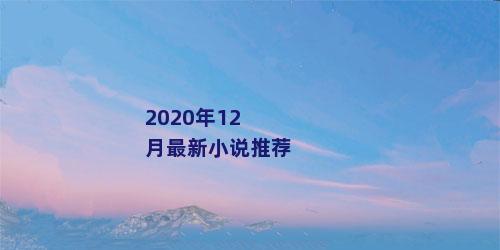 2020年12月最新小说推荐