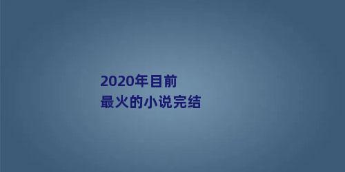 2020年目前最火的小说完结