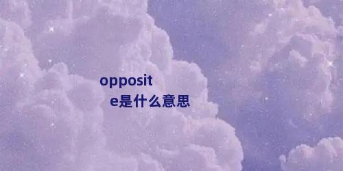 opposite是什么意思