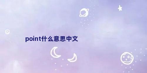 point什么意思中文