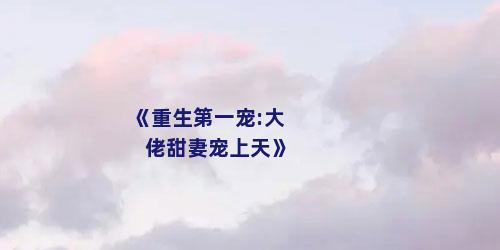 《重生第一宠:大佬甜妻宠上天》