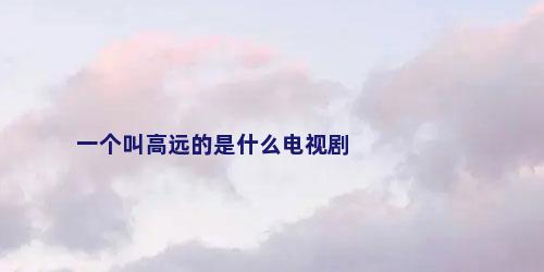 一个叫高远的是什么电视剧