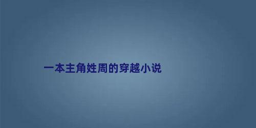 一本主角姓周的穿越小说