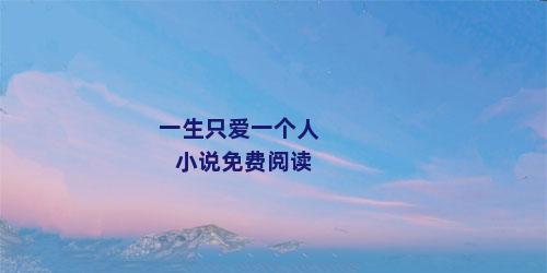 一生只爱一个人小说免费阅读