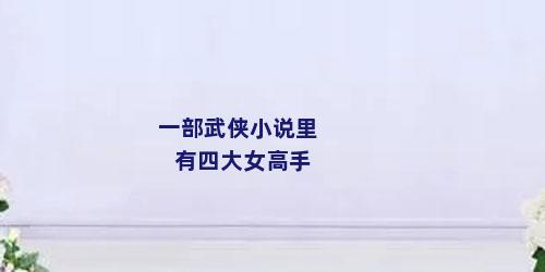 一部武侠小说里有四大女高手