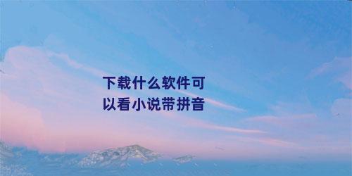 下载什么软件可以看小说带拼音