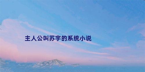 主人公叫苏宇的系统小说