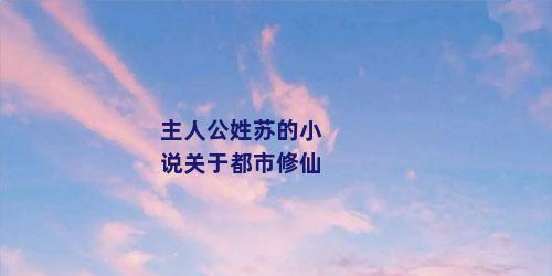 主人公姓苏的小说关于都市修仙
