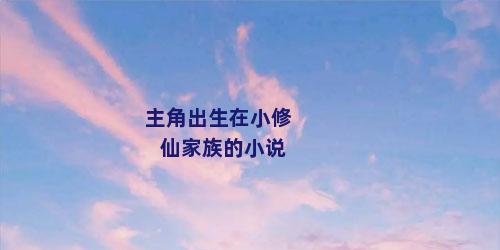 主角出生在小修仙家族的小说
