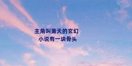 主角叫萧天的玄幻小说有一块骨头