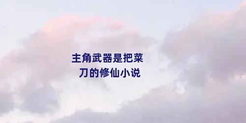 主角武器是把菜刀的修仙小说