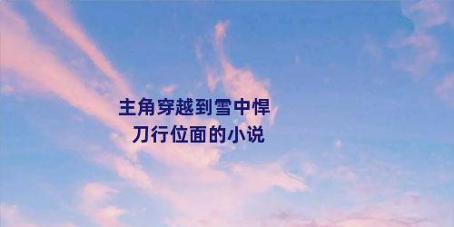 主角穿越到雪中悍刀行位面的小说