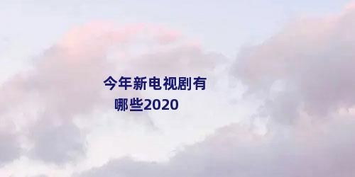 今年新电视剧有哪些2020