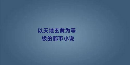以天地玄黄为等级的都市小说