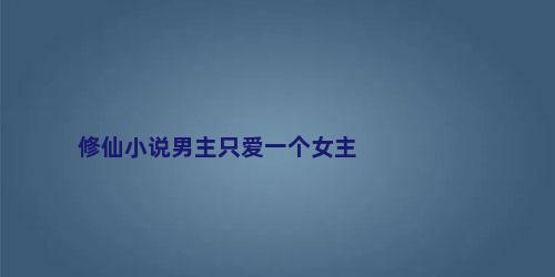 修仙小说男主只爱一个女主