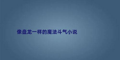像盘龙一样的魔法斗气小说