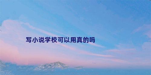 写小说学校可以用真的吗