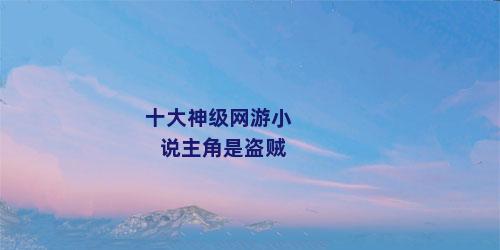 十大神级网游小说主角是盗贼