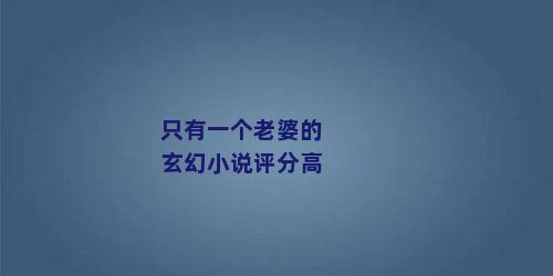 只有一个老婆的玄幻小说评分高