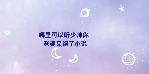 哪里可以听少帅你老婆又跑了小说