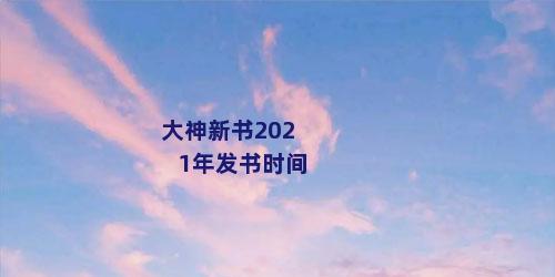 大神新书2021年发书时间