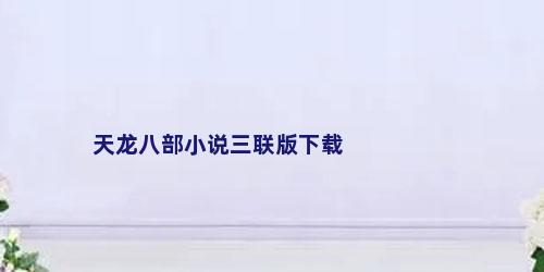 天龙八部小说三联版下载