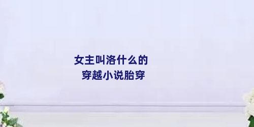 女主叫洛什么的穿越小说胎穿