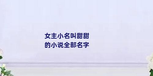 女主小名叫甜甜的小说全部名字