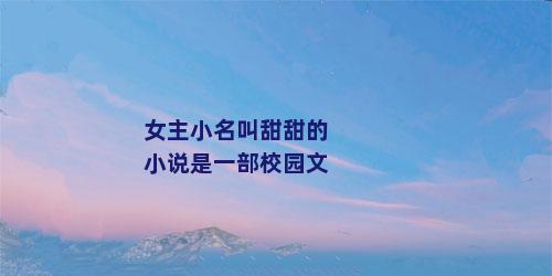 女主小名叫甜甜的小说是一部校园文