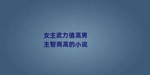 女主武力值高男主智商高的小说
