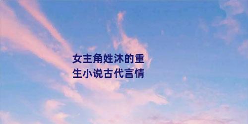 女主角姓沐的重生小说古代言情