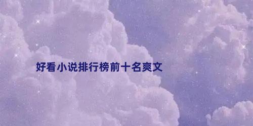 好看小说排行榜前十名爽文