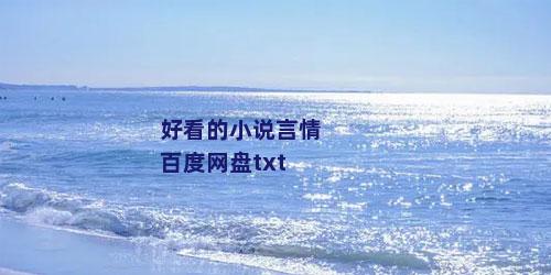 好看的小说言情百度网盘txt