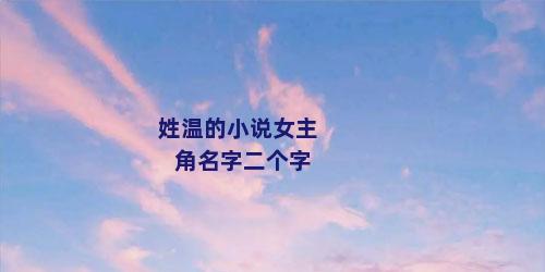 姓温的小说女主角名字二个字