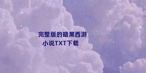 完整版的暗黑西游小说TXT下载