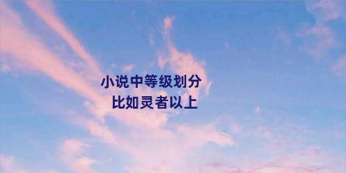 小说中等级划分比如灵者以上