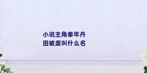 小说主角秦年丹田被废叫什么名