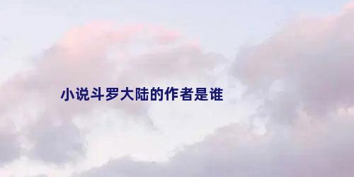小说斗罗大陆的作者是谁