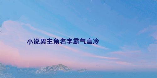 小说男主角名字霸气高冷