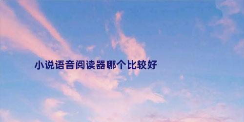 小说语音阅读器哪个比较好