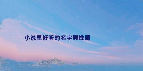 小说里好听的名字男姓周