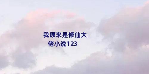 我原来是修仙大佬小说123
