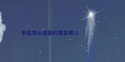 手机写小说签约真实收入
