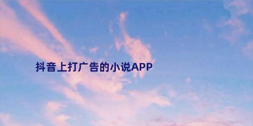 抖音上打广告的小说APP