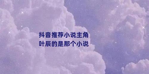 抖音推荐小说主角叶辰的是那个小说