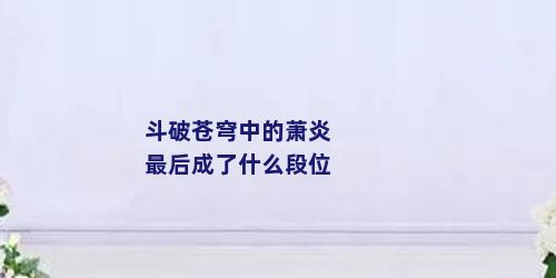 斗破苍穹中的萧炎最后成了什么段位