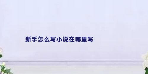 新手怎么写小说在哪里写